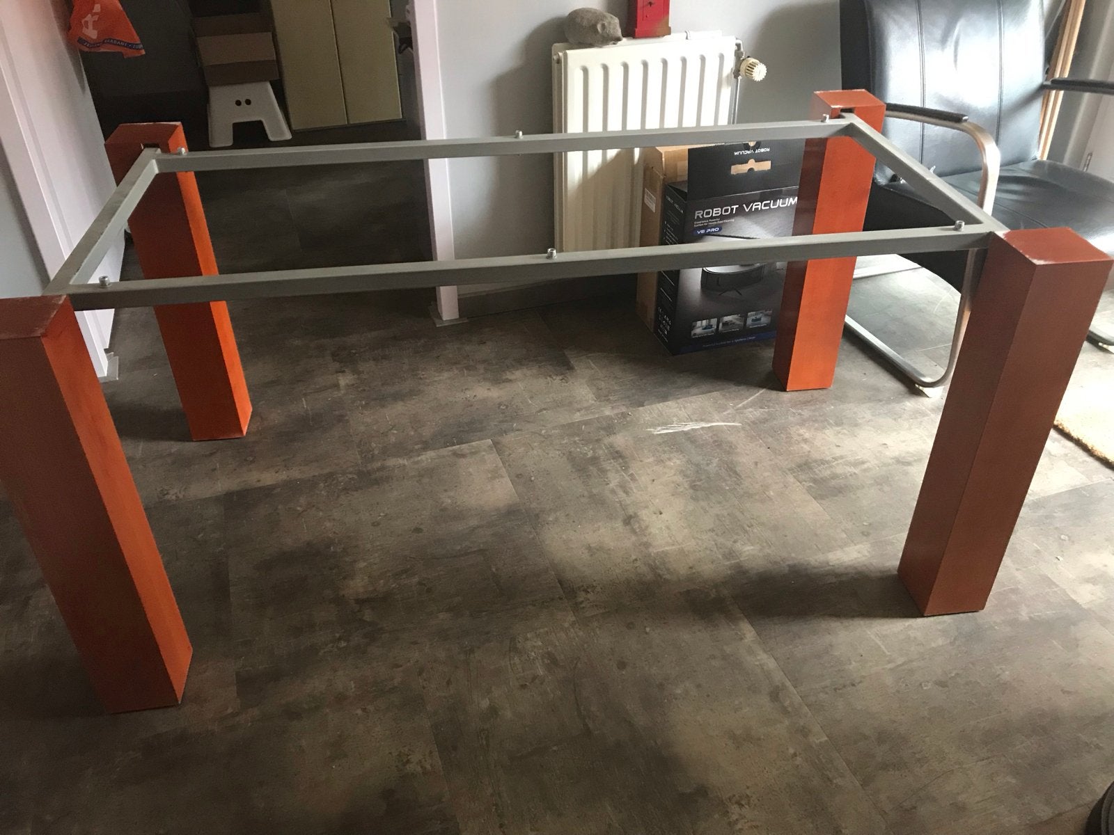 Tafelpoot onderstel met houten poten, Tafelpoot, Gebruikt, 100 tot 150 cm, Rechthoekig