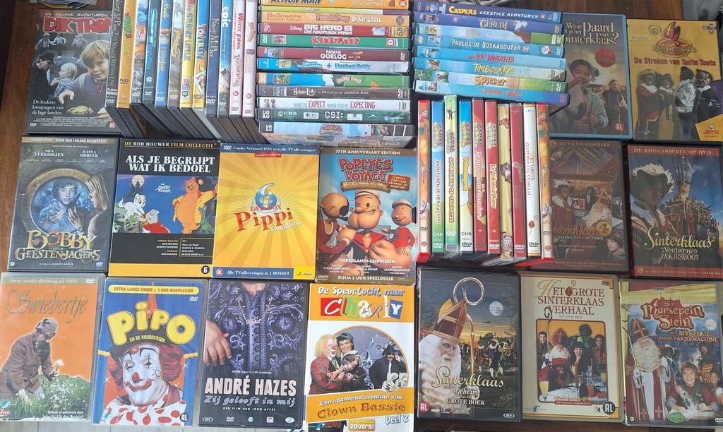 63  Dvd's (kinderfilms e.a.), Vanaf 12 jaar, Ophalen of Verzenden, Zo goed als nieuw, Actie en Avontuur