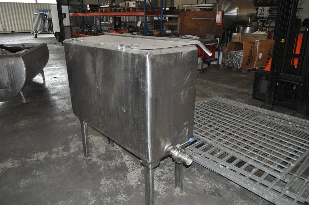 RVS Bak met Afvoer en Deksel - 400L, Ophalen, Gebruikt, Overige typen, 50 cm of meer