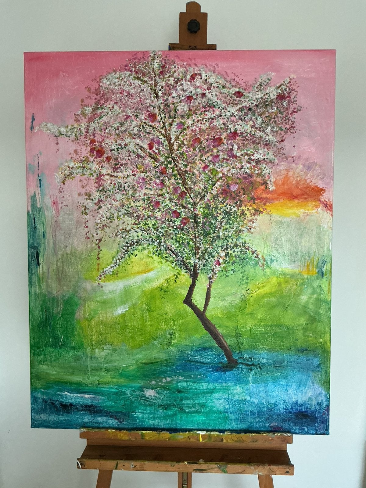 Bloesem Boom kleurrijk schilderij, Ophalen