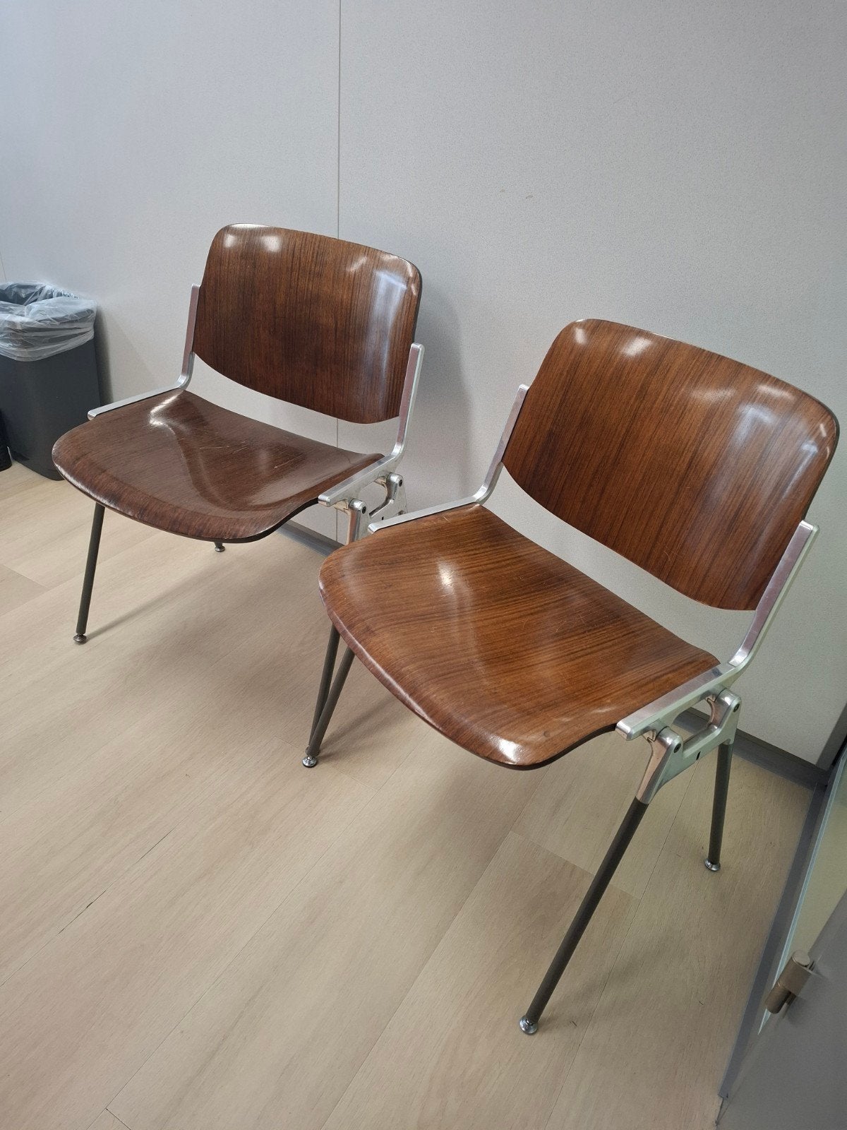 Vintage ASCO design stoelen Italië – jaren 60/70 – set van 2, Ophalen, Gebruikt, Bruin