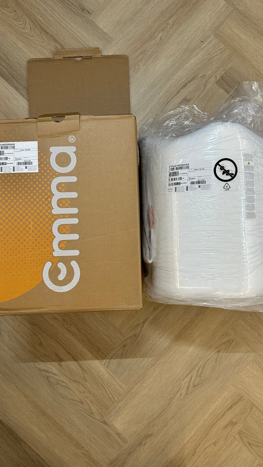Emma Sleep TOPPER 160x200 AirGrid, Ophalen, Tweepersoons, Zo goed als nieuw, Grijs