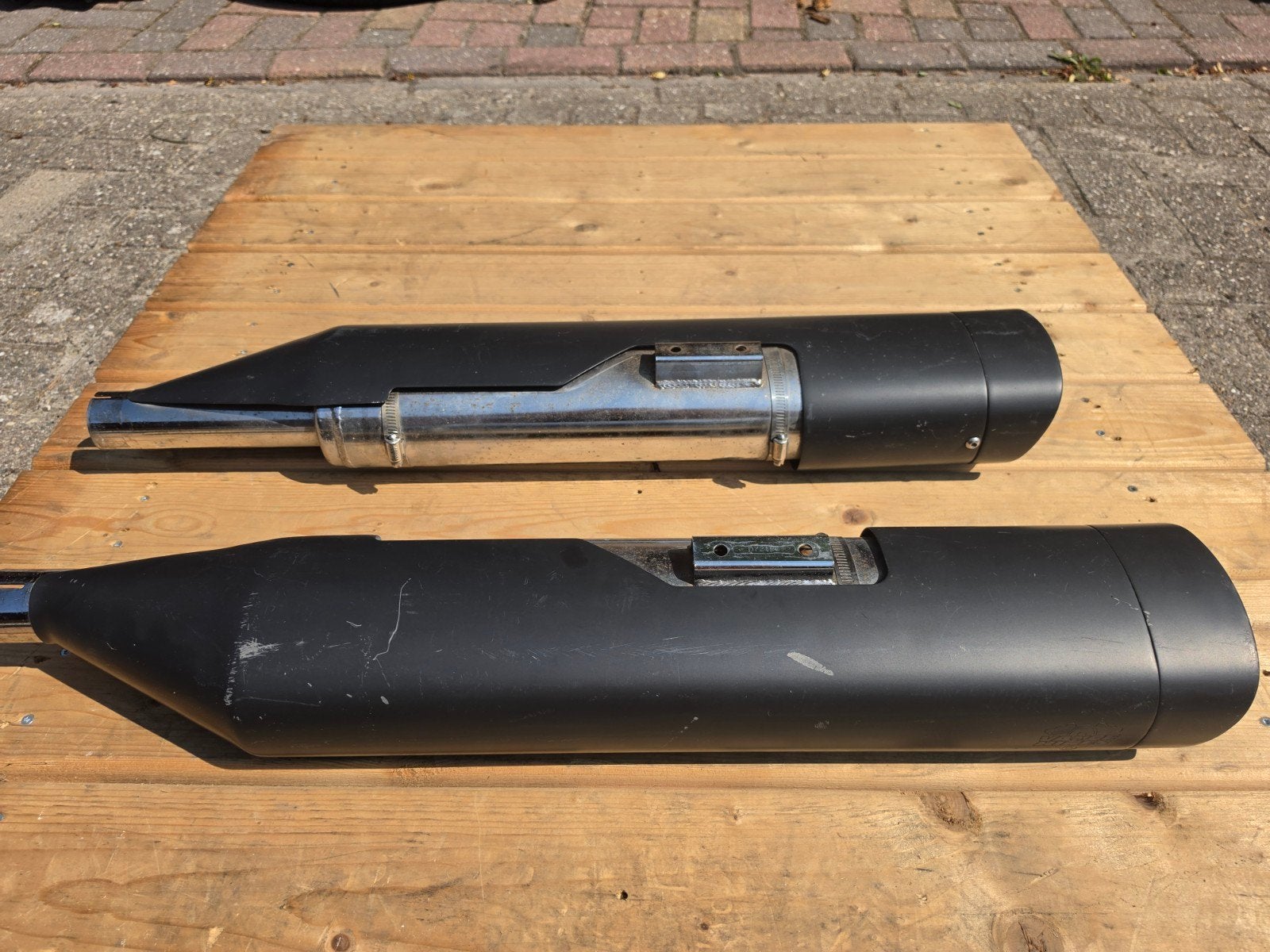Vance&Hines zwarte uitlaatdempers t.b.v. Harley Davidson, Ophalen, Gebruikt