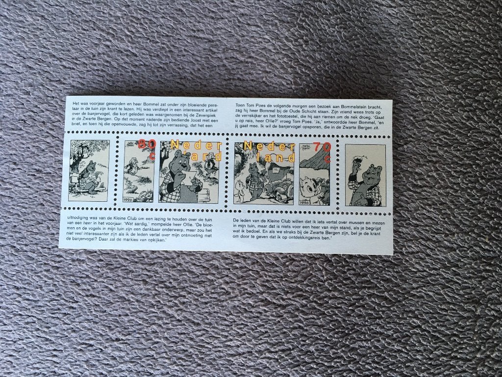Postzegelblok met Tom Poes en heer Bommel, Ophalen of Verzenden, Olivier B, Bommel en Tom Poes, Zo goed als nieuw, Overige typen