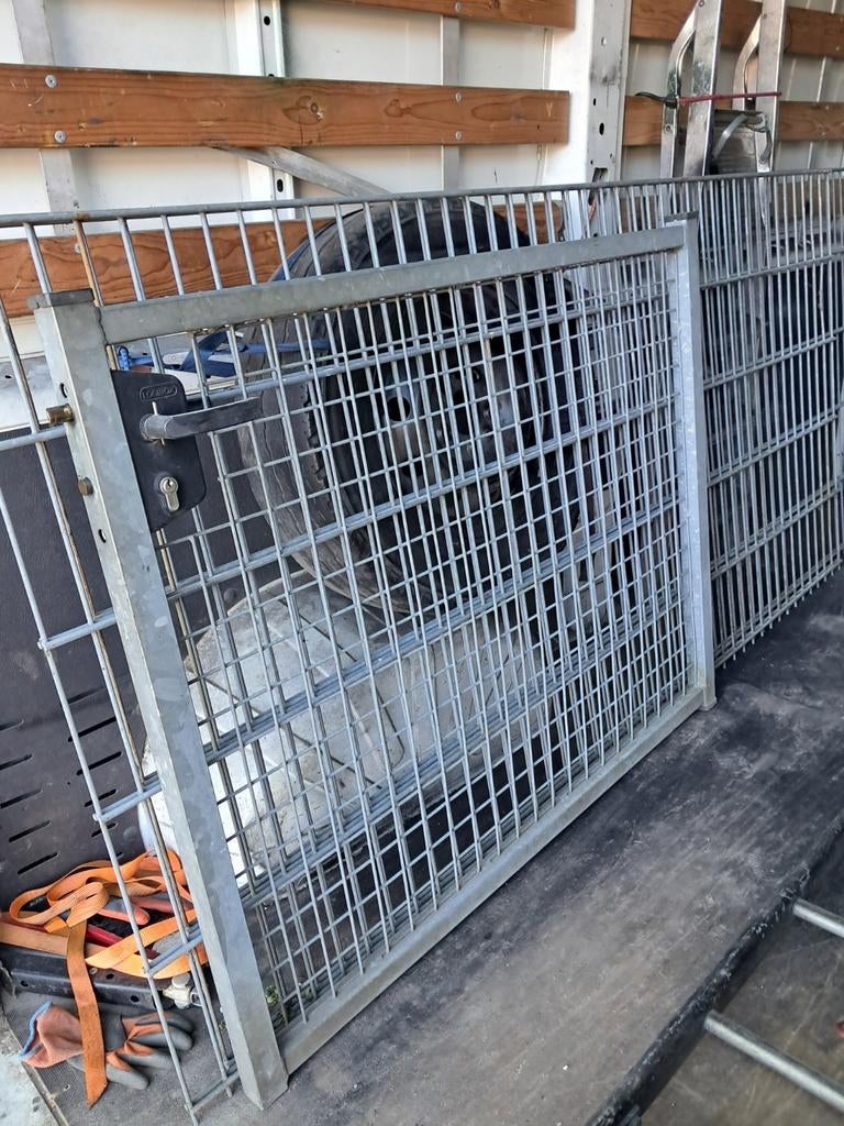Enkele dubbel staafmat poort, Tuin en Terras, Ophalen, IJzer