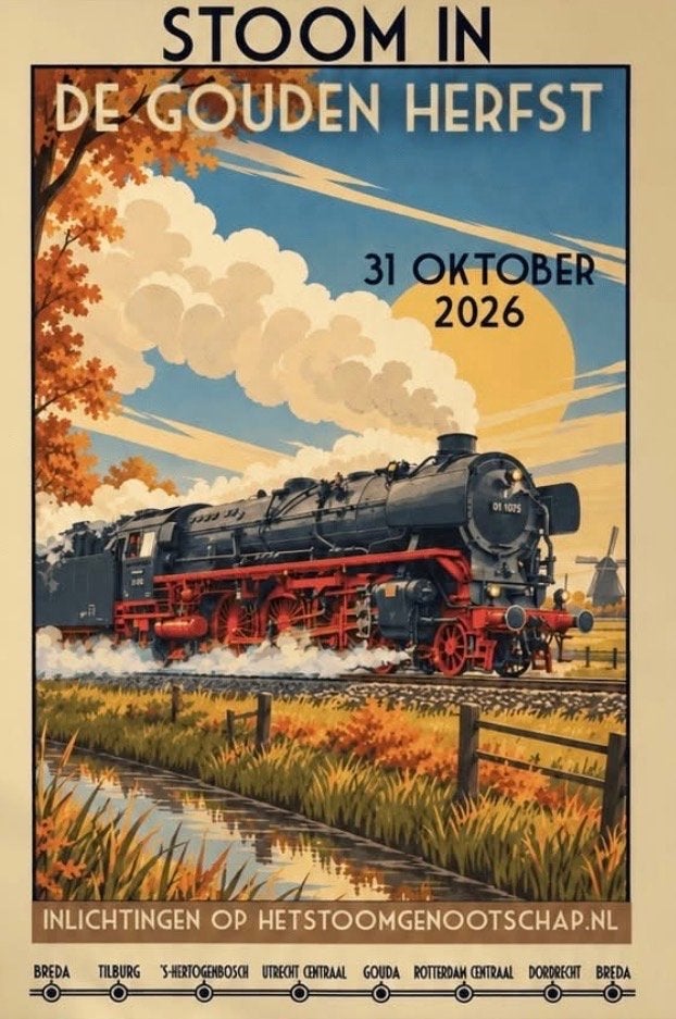 Stoomgenootschap stoom trein stoomtrein kaart 31 oktober, Tickets en Kaartjes, Twee personen, Trein, Nederland, Met bestemming of datum