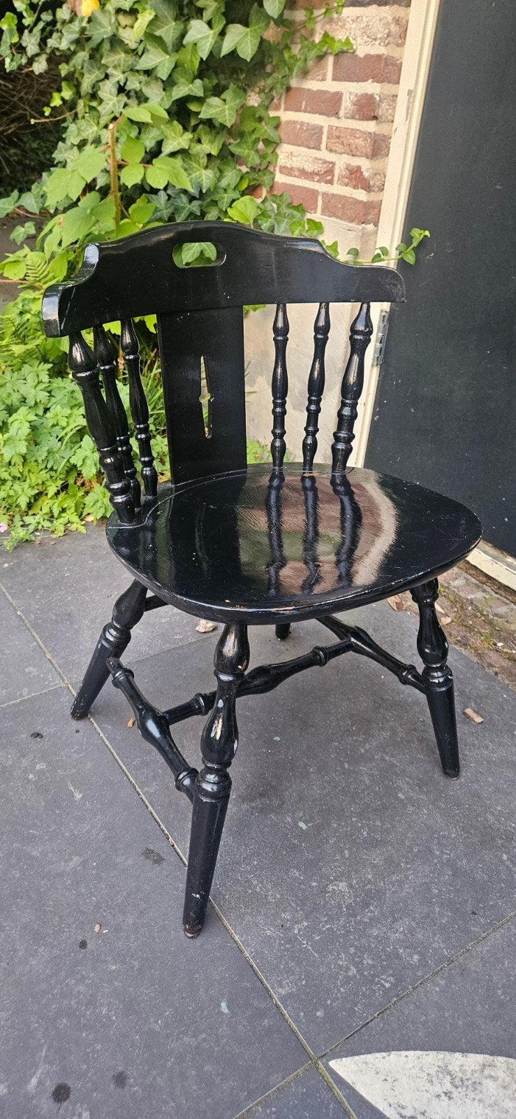Zwarte houten stoel - Vintage look, Ophalen
