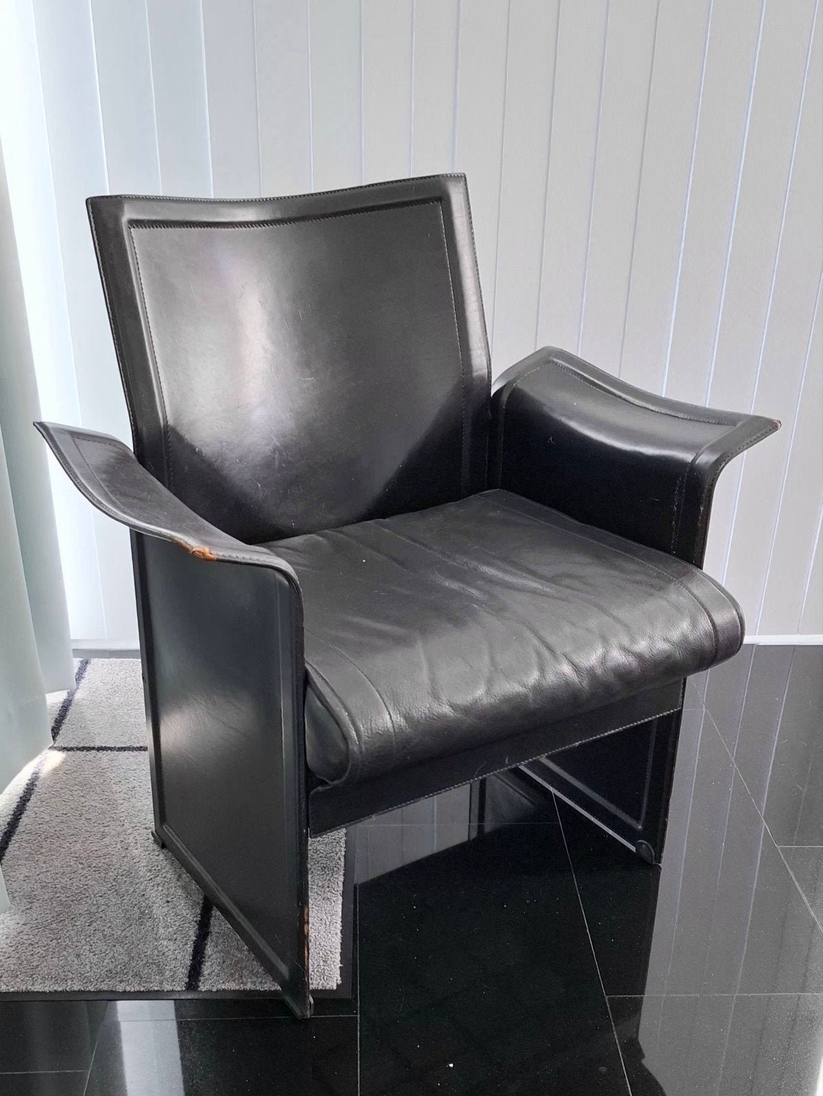 MeteoGrassi Leren Fauteuil - Zwart, Ophalen of Verzenden