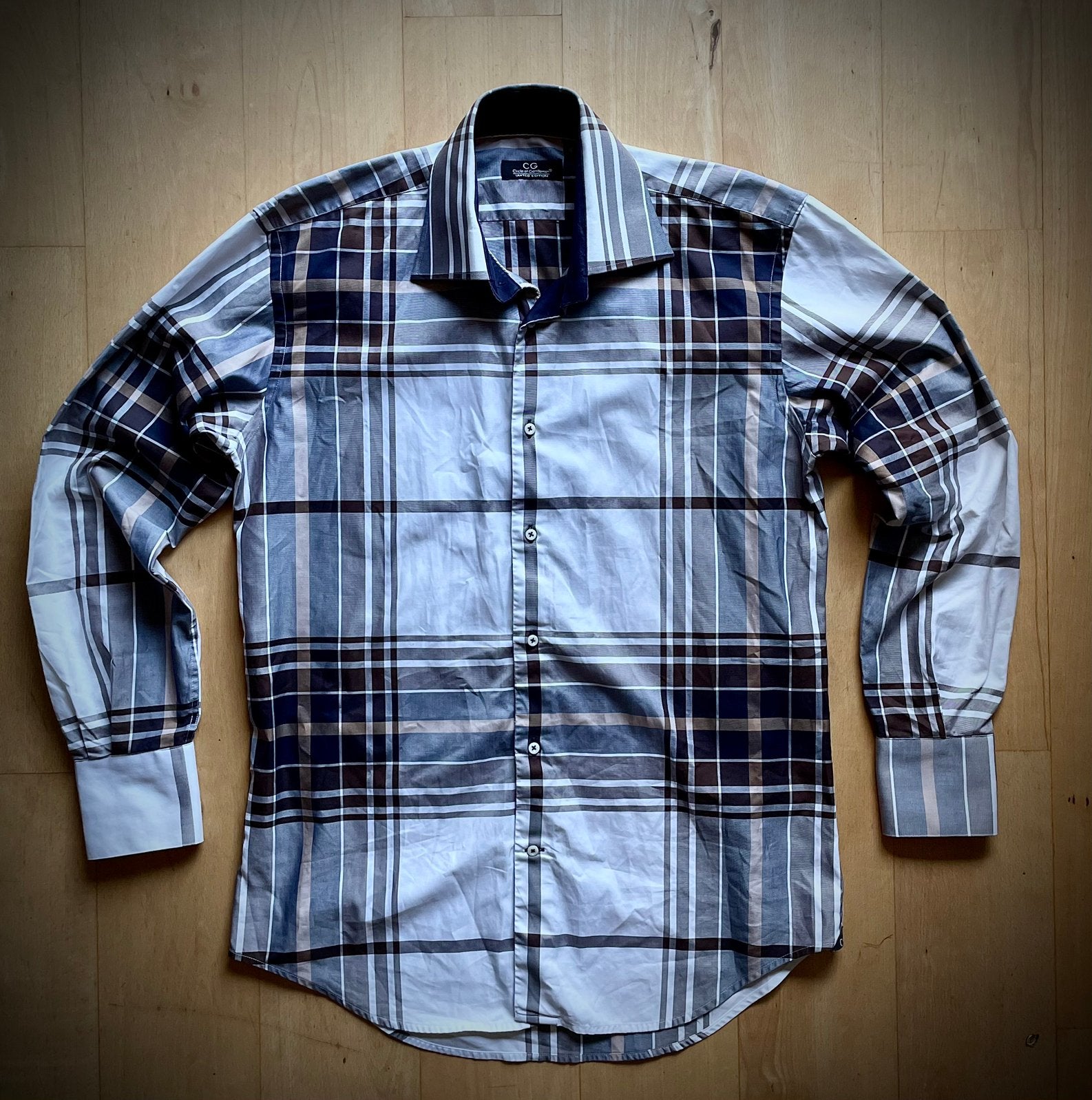 Circle Of Gentlemen design overhemd ruit patroon 41 / 16,5, Ophalen of Verzenden, Zo goed als nieuw, Halswijdte 41/42 (L)
