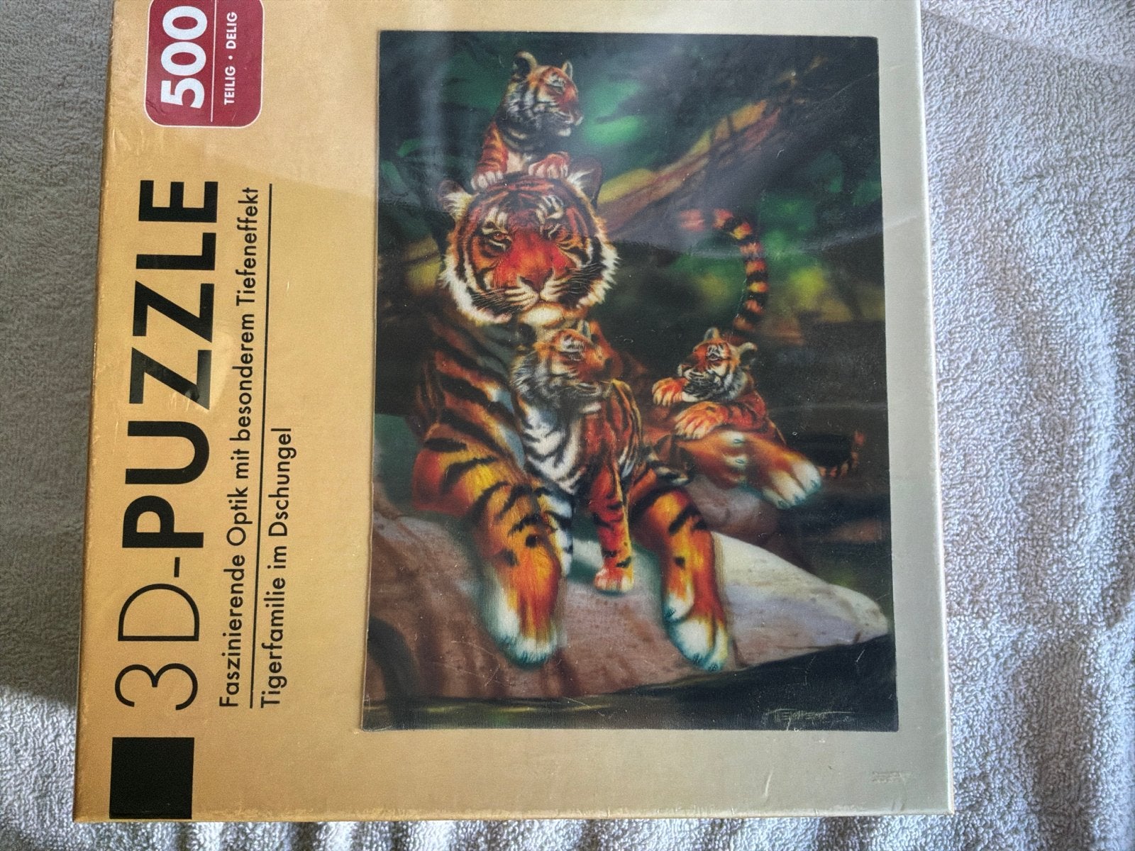 3D-Puzzel Tijgerfamilie 500 stukjes, Hobby en Vrije tijd, Denksport en Puzzels, Ophalen of Verzenden, 500 t/m 1500 stukjes, Nieuw