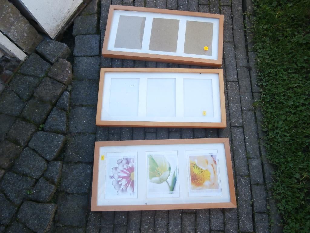 lijst hout drieluik lijsten 3 st wissellijst fotolijst foto, Minder dan 50 cm, Gebruikt, Ophalen of Verzenden, Minder dan 50 cm