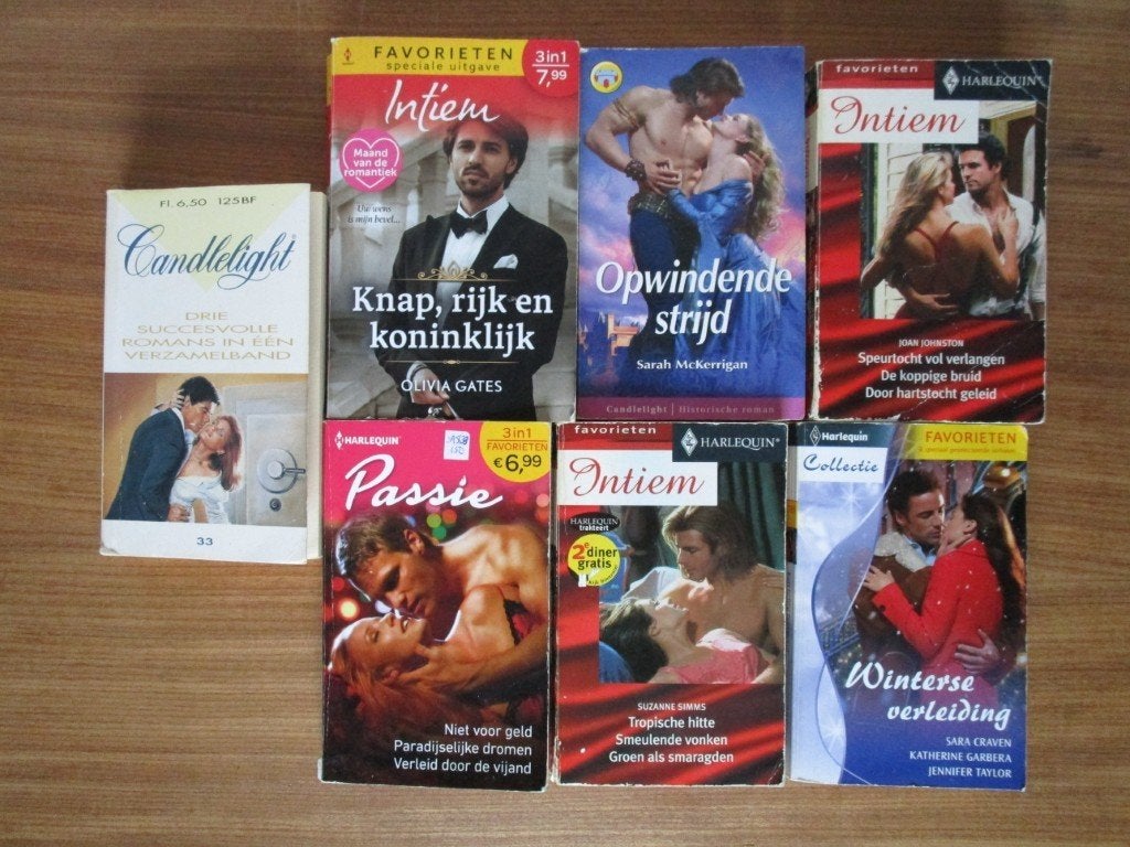 Nr.171: Stapel romannen Harlequin Intiem Passie Candlelight, Boeken, Ophalen of Verzenden, Zo goed als nieuw, Diverse auteurs