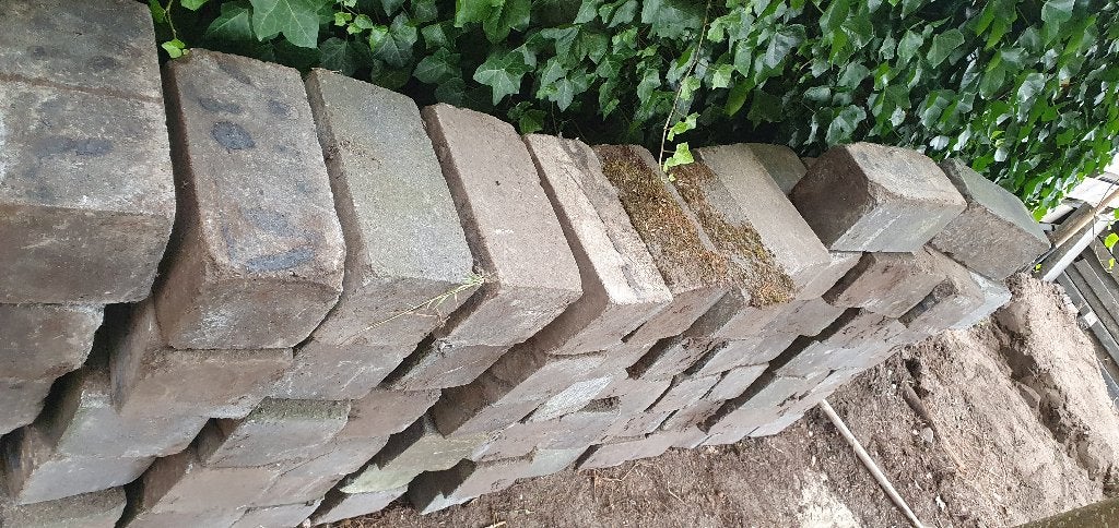 80 Antraciet stenen tuin 30x15x15cm, Ophalen, Gebruikt, Klinkers, Minder dan 5 m²