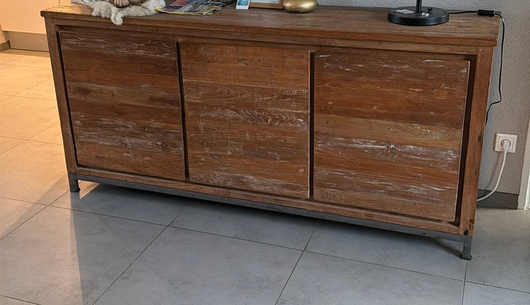 Gerecycled teak hout dressoir Venetie , 180cm, Huis en Inrichting, Ophalen, Met deur(en), 150 tot 200 cm, Teakhout