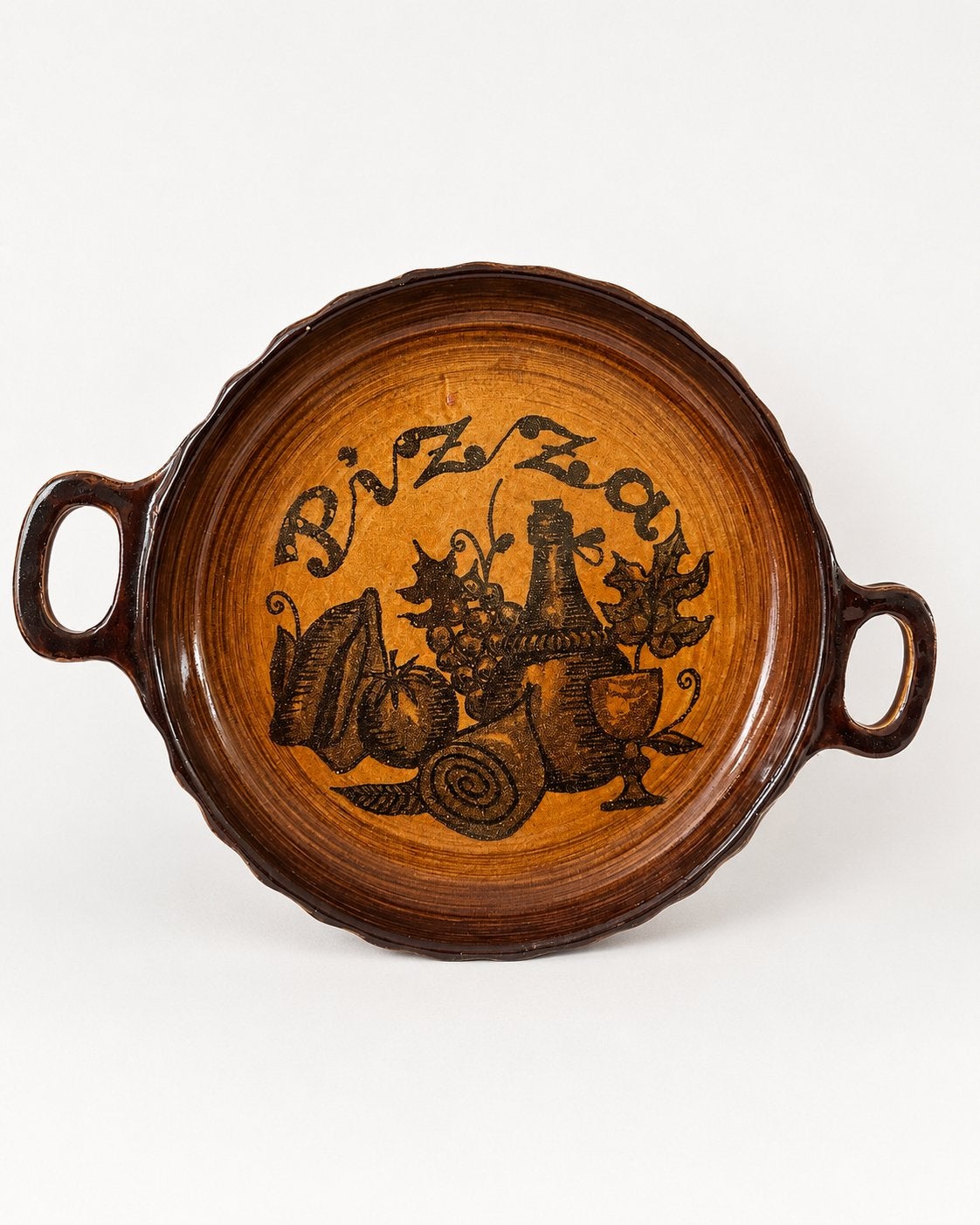 Vintage West-Duitse keramische pizzaplaat - BAY Cerabak, Ophalen of Verzenden