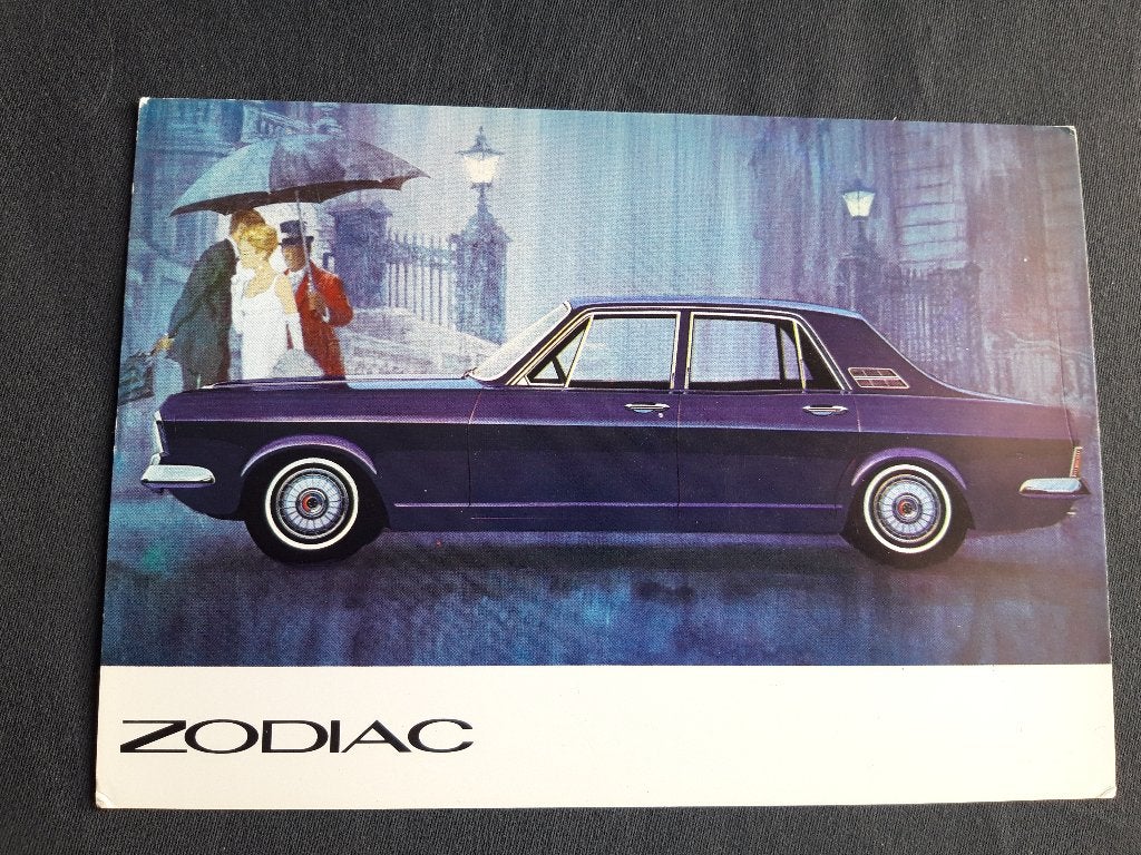 reclame ansichtkaart Ford Zodiac Mk4 -1968, Ophalen of Verzenden, 1960 tot 1980, Ongelopen, Voertuig