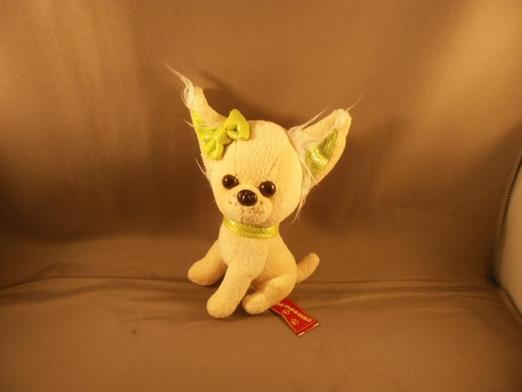 gamble pleasure hond chihuahua 14 cm met groene oren strik, Overige merken, Zo goed als nieuw, Wasbaar, Klein (minder dan 20 cm)