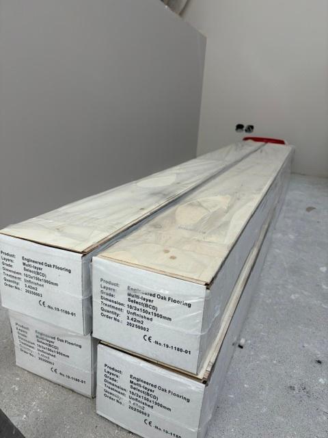 NIEUW - Eiken houten lamelparket - 13,5m2, Doe-het-zelf en Verbouw, Vloerdelen en Plavuizen, Nieuw, 10 m² of meer, 10 tot 30 cm