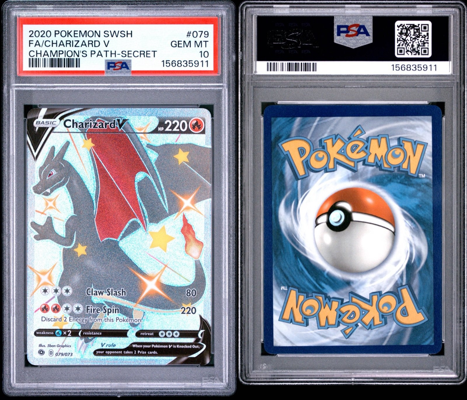 Charizard V #079 PSA 10, Ophalen of Verzenden, Nieuw, Losse kaart, Foil