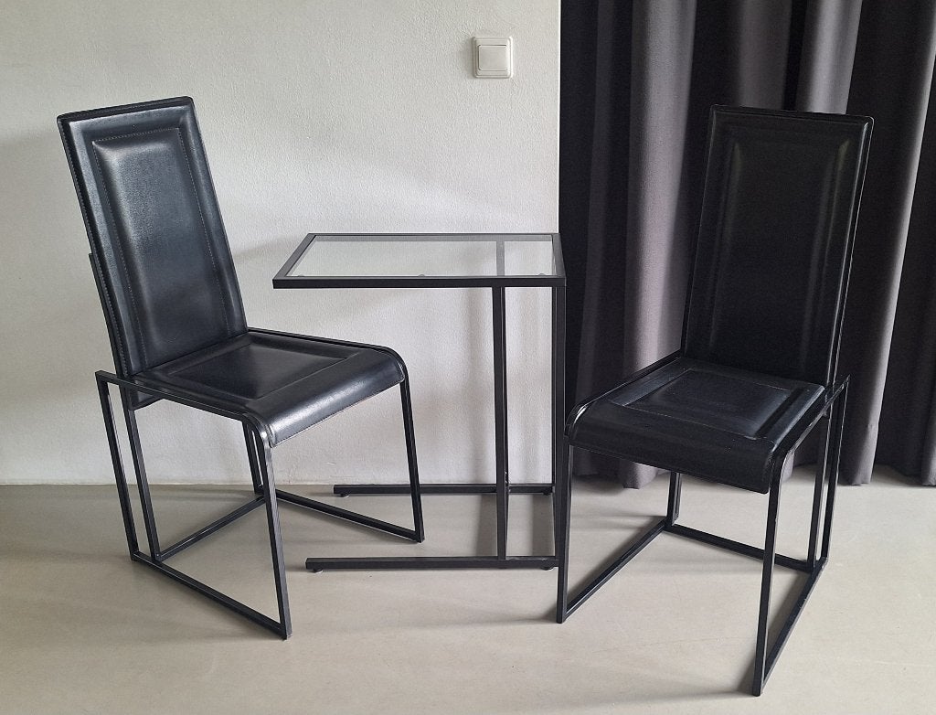 paar zwarte design stoel architectonische eetkamerstoelen, Gebruikt, Twee, Zwart, Post modern design