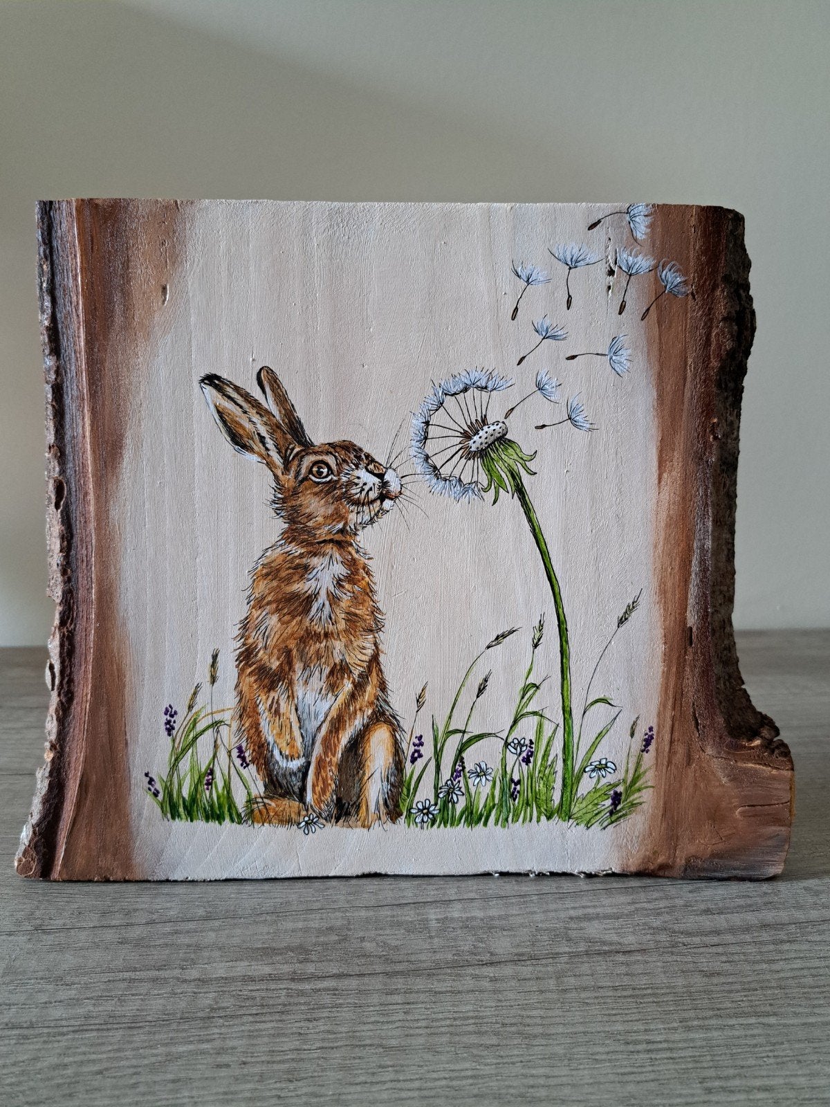 Schilderij Haas op hout, Ophalen of Verzenden