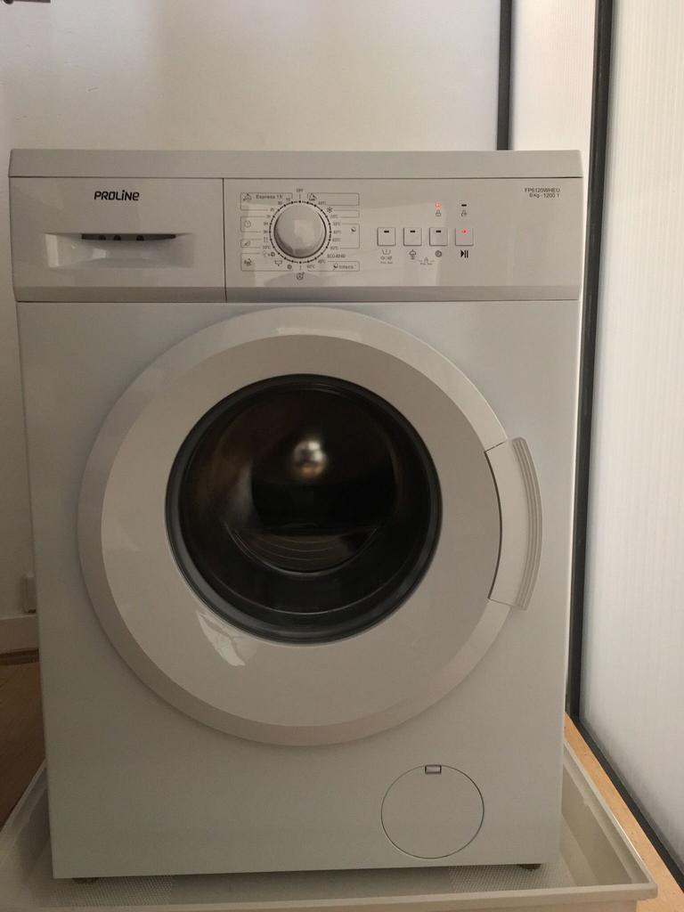 Proline FP6120WHEU Wasmachine 6 kg 1200 toeren, Witgoed en Apparatuur, Wasmachines, Gebruikt, Voorlader, 6 tot 8 kg, 85 tot 90 cm