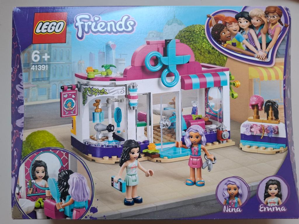 Lego Friends Kapsalon 41391 met doos en boekje, Gebruikt, Lego, Friends, Ophalen of Verzenden
