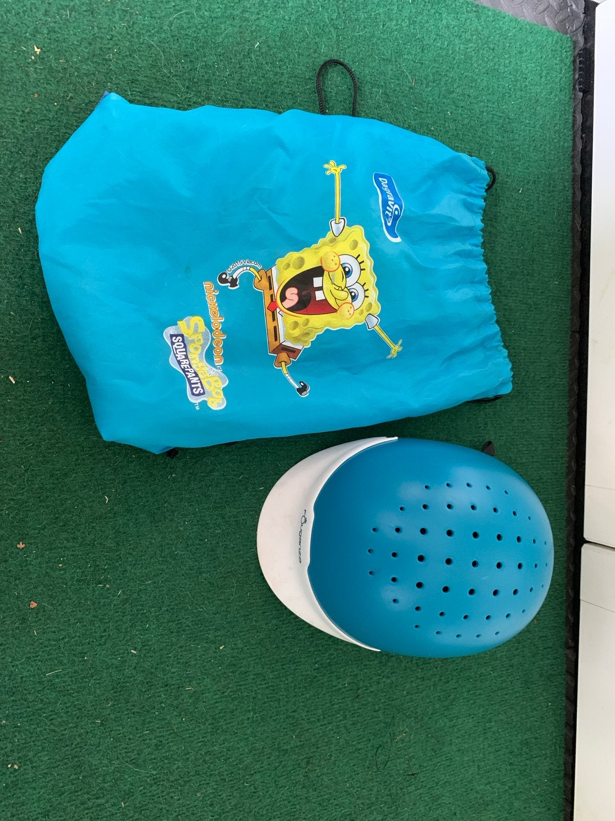 Kinder Cap Fouganza XS (48-52 cm) met Spongebob tas, Ophalen of Verzenden, Gebruikt, XS, Jongen of Meisje