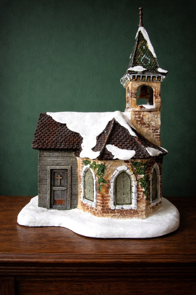 Kerstdorp / kersthuisje verlicht: Luville kerk st chevalier, Ophalen of Verzenden, Nieuw