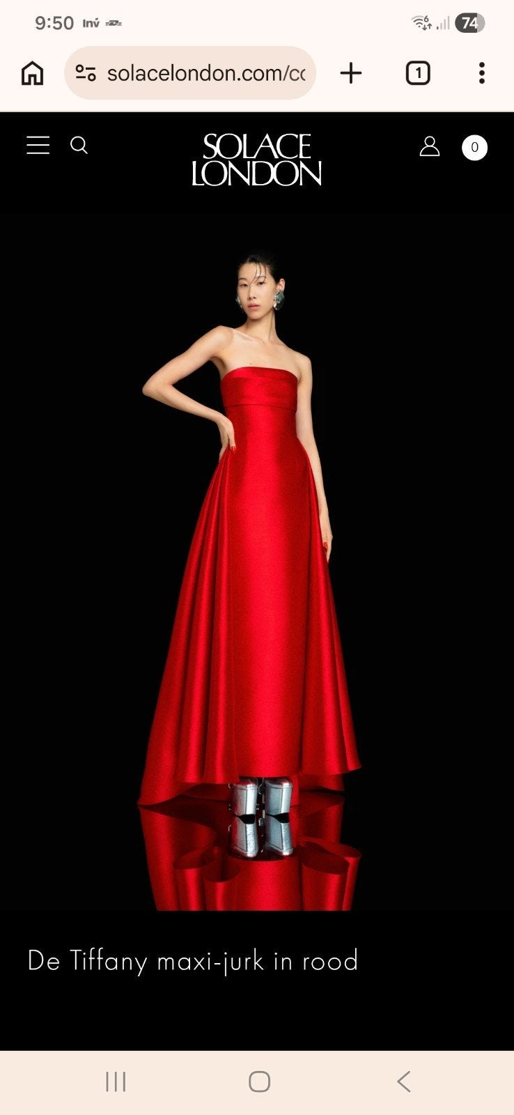De Tiffany maxi-jurk in rood van Solace Londen, Kleding | Dames, Maat 38/40 (M), Galajurk, Ophalen of Verzenden, Zo goed als nieuw