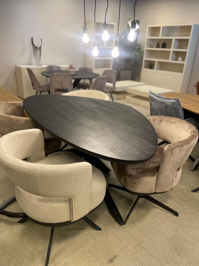 CHEFMEUBEL ORGANISCH TAFEL VOORRAAD MANGO LEEGVERKOOP, Huis en Inrichting, Stoelen, Zwart, Nieuw, Ophalen of Verzenden, Modern