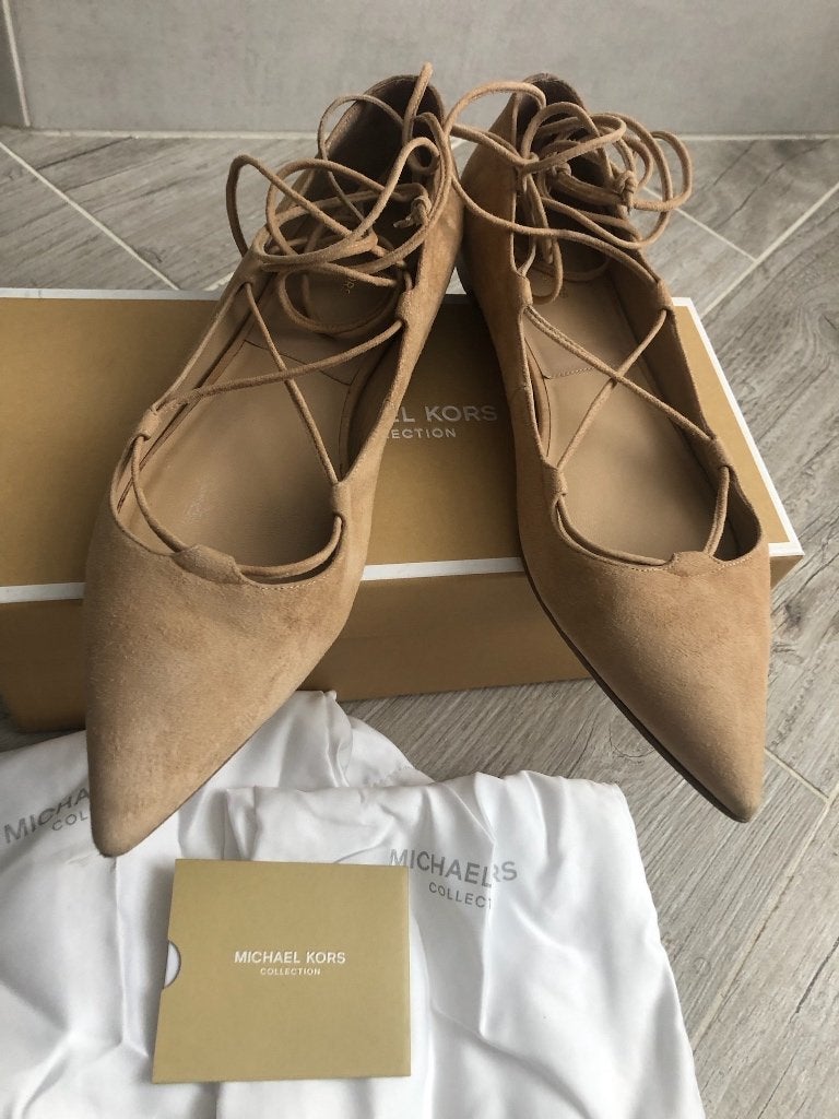 Michael Kors Collection Kallie ballerina’s 38, Beige, Zo goed als nieuw, Ballerina's, Ophalen of Verzenden