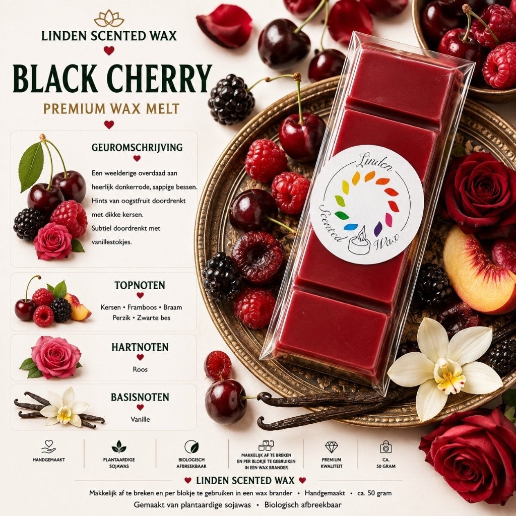 Waxmelts BLACK CHERRY parfum geur waxmelt snapbar, Ophalen of Verzenden, Nieuw, Was, Kaars