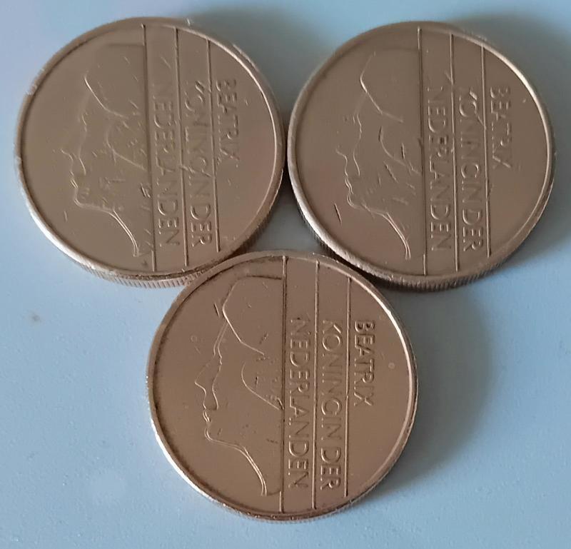 3 stuks 5 gulden munten beatrix,, Ophalen of Verzenden, Overige typen