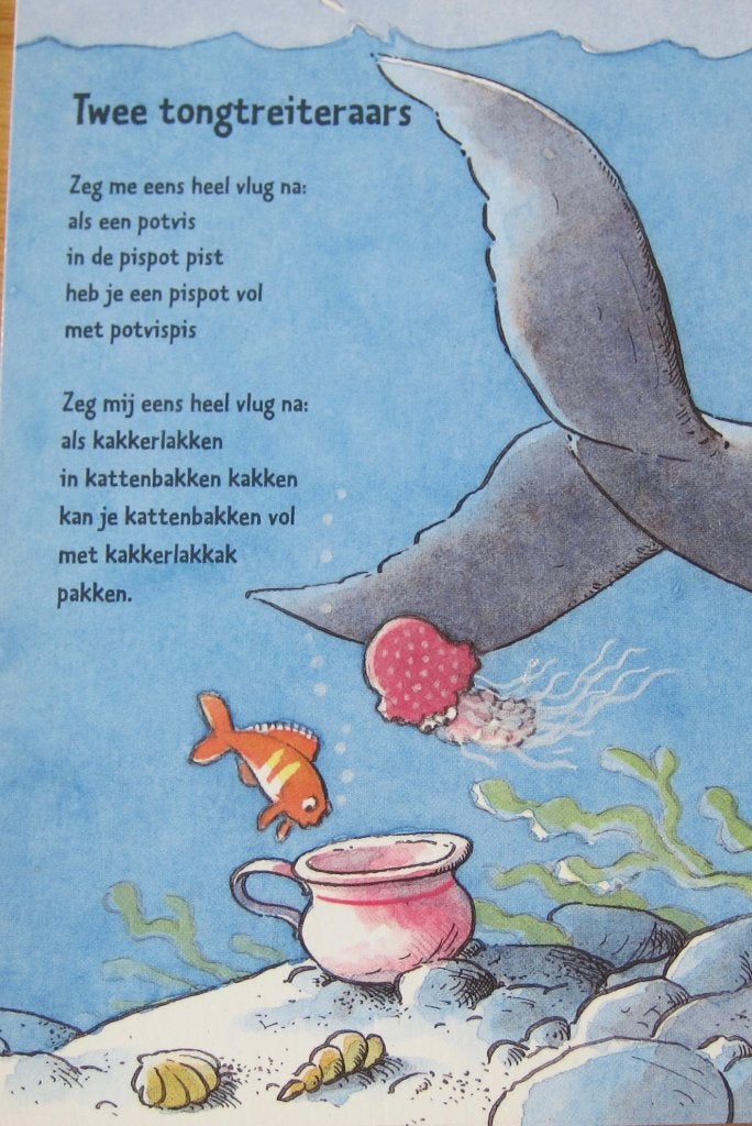 gedicht op nieuwe ansichtkaart - twee tongtreiteraars, Verzenden, 1980 tot heden, Ongelopen, Overige thema's
