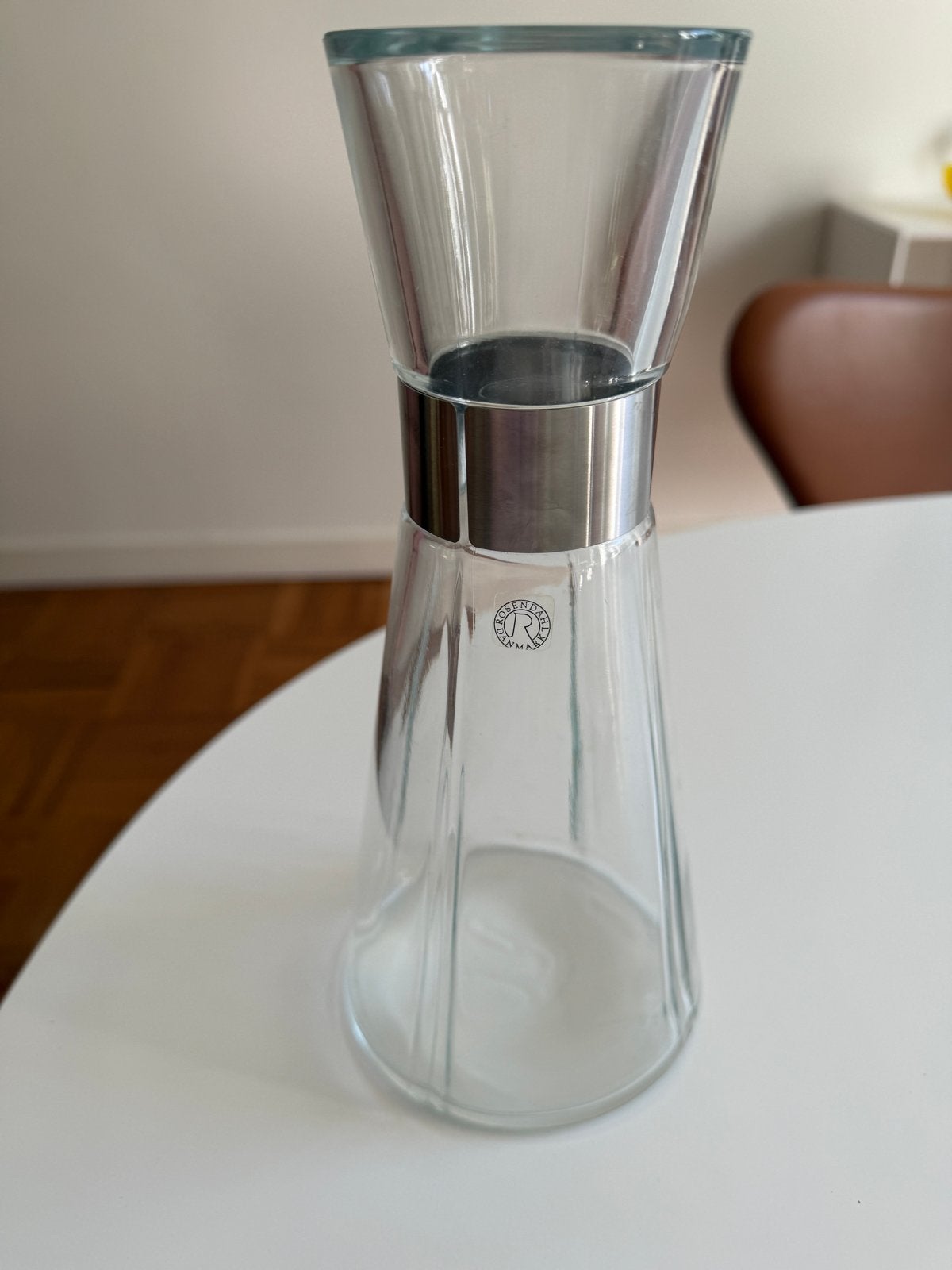 Rosendahl Denmark karaf – glas & RVS – zeer mooie staat, Ophalen of Verzenden, Zo goed als nieuw, Transparant, Glas