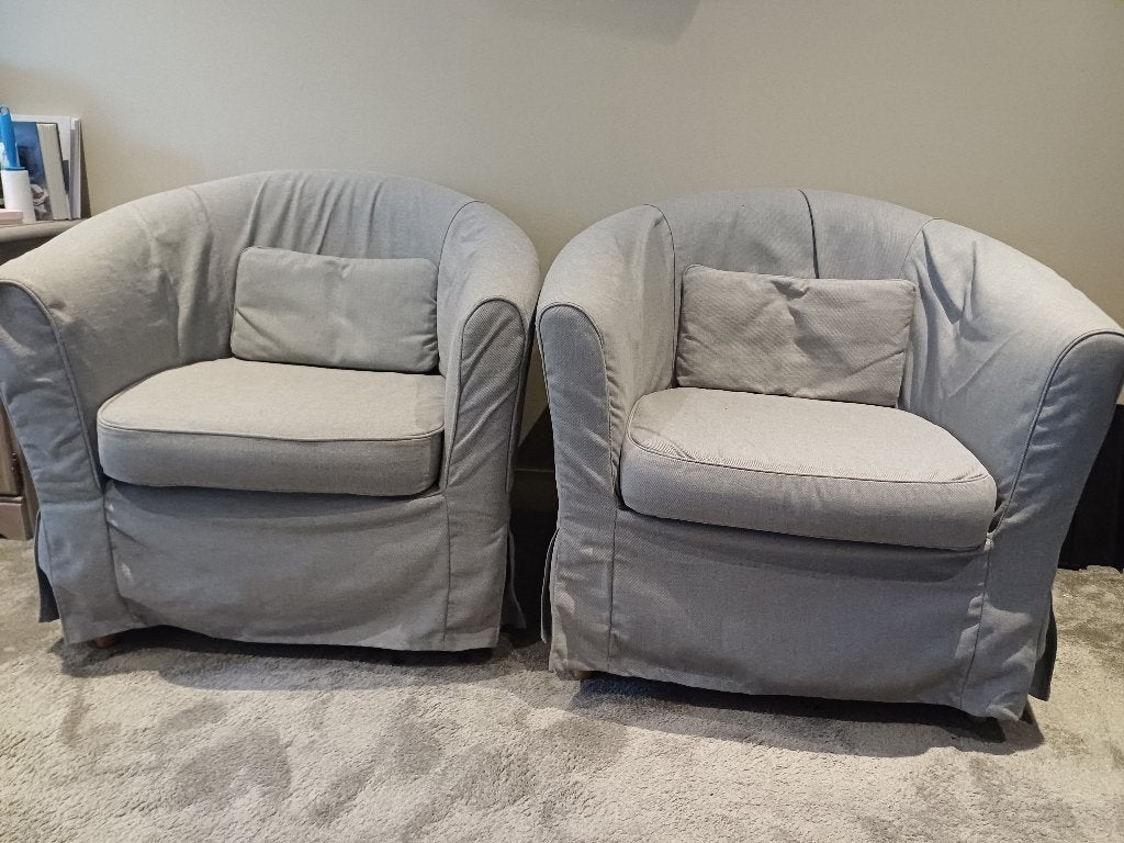 2 Fauteuils, Ophalen, Gebruikt, 75 tot 100 cm, Stof