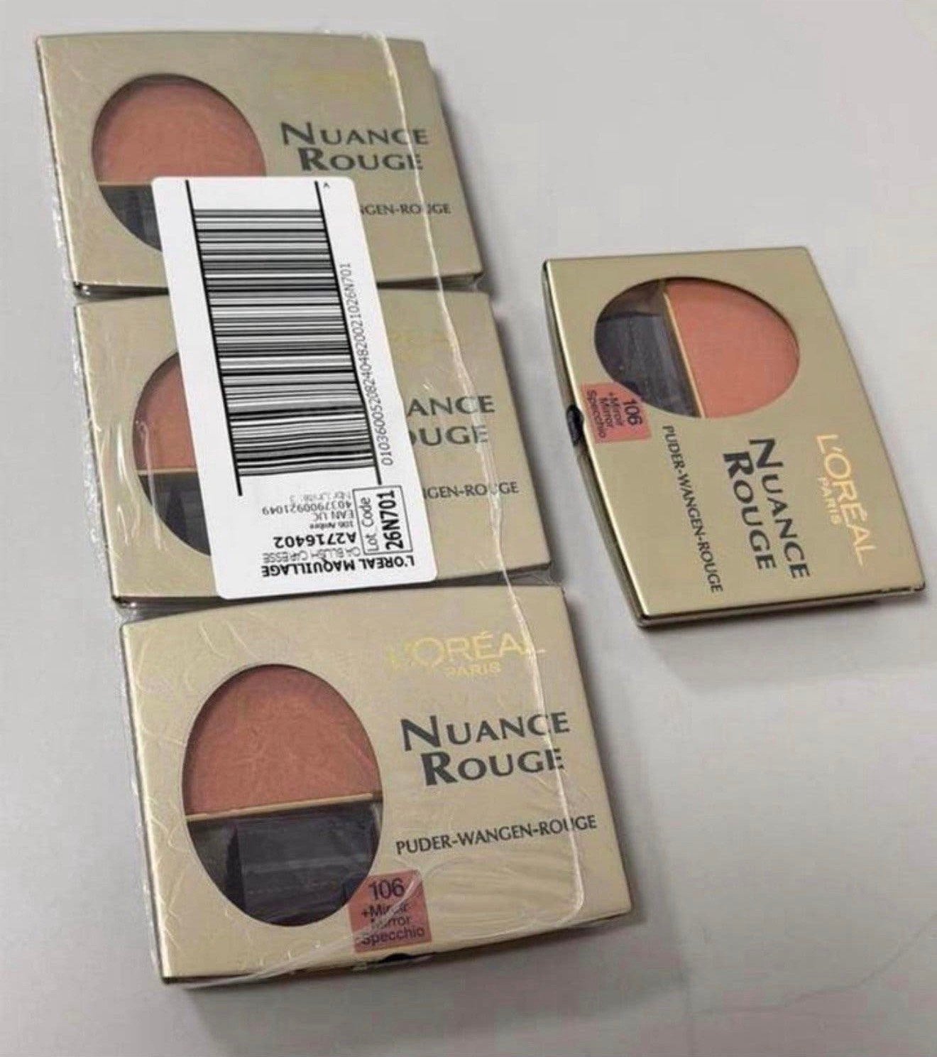 4X van Loreal L'Oreal Paris Nuance Rouge 106 Blush - Ambre, P, Gehele gezicht, P, P