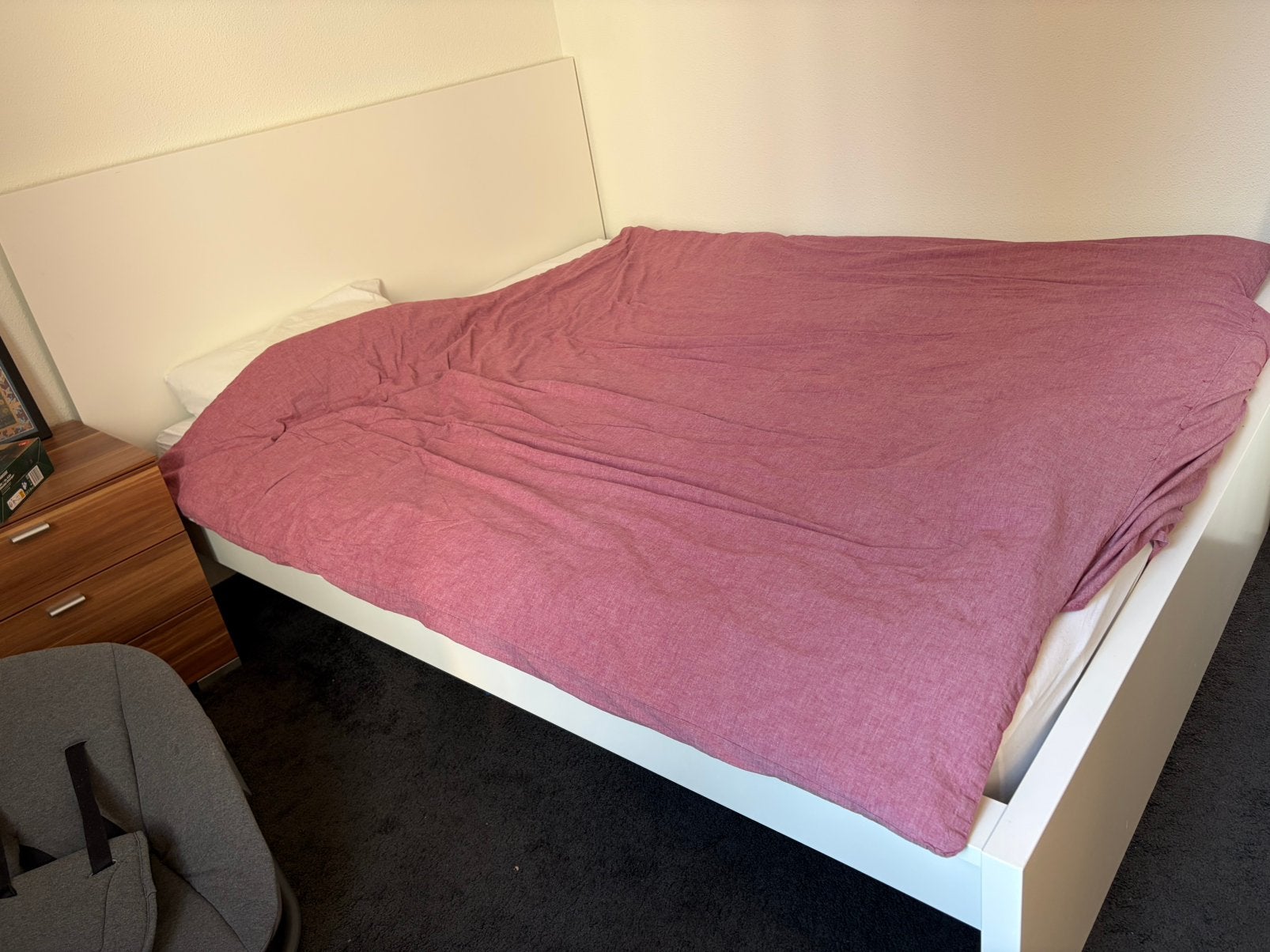Ikea bed Malm wit 160x200, Ophalen, Wit, Tweepersoons, Zo goed als nieuw