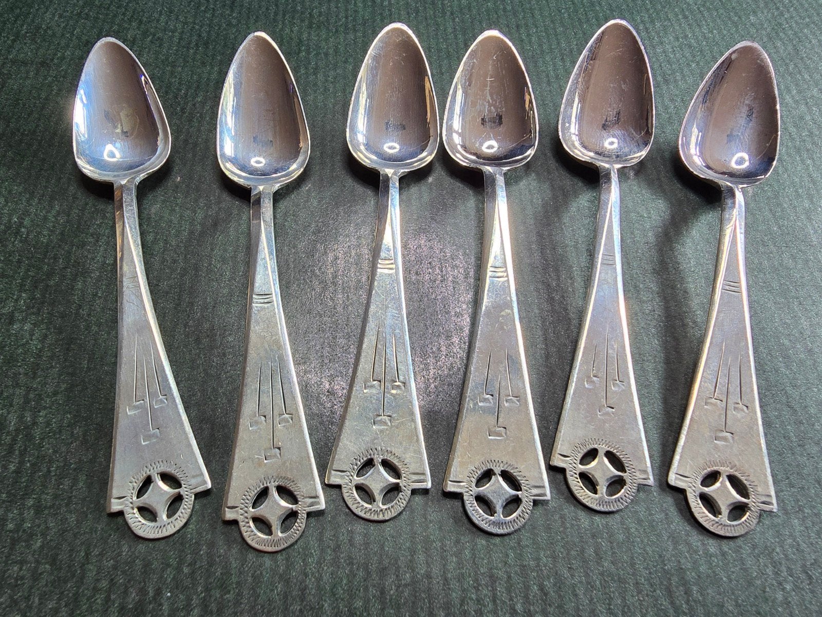 Zilveren antieke Art Deco lepeltjes, Antiek en Kunst, Ophalen of Verzenden