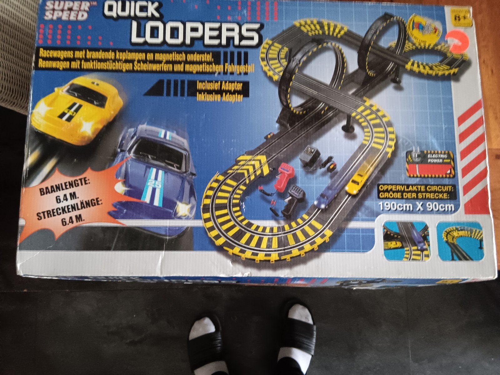 Super Speed Quick Loopers Racebaan - 6.4m met looping, Met looping, Elektrisch, Ophalen, Overige merken