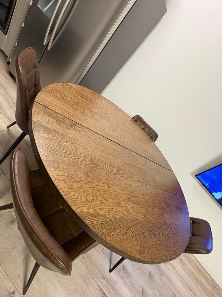 Eettafel te koop inclusief 5 stoelen, Huis en Inrichting, Tafels | Eettafels, Ophalen, Gebruikt, 200 cm of meer, 50 tot 100 cm