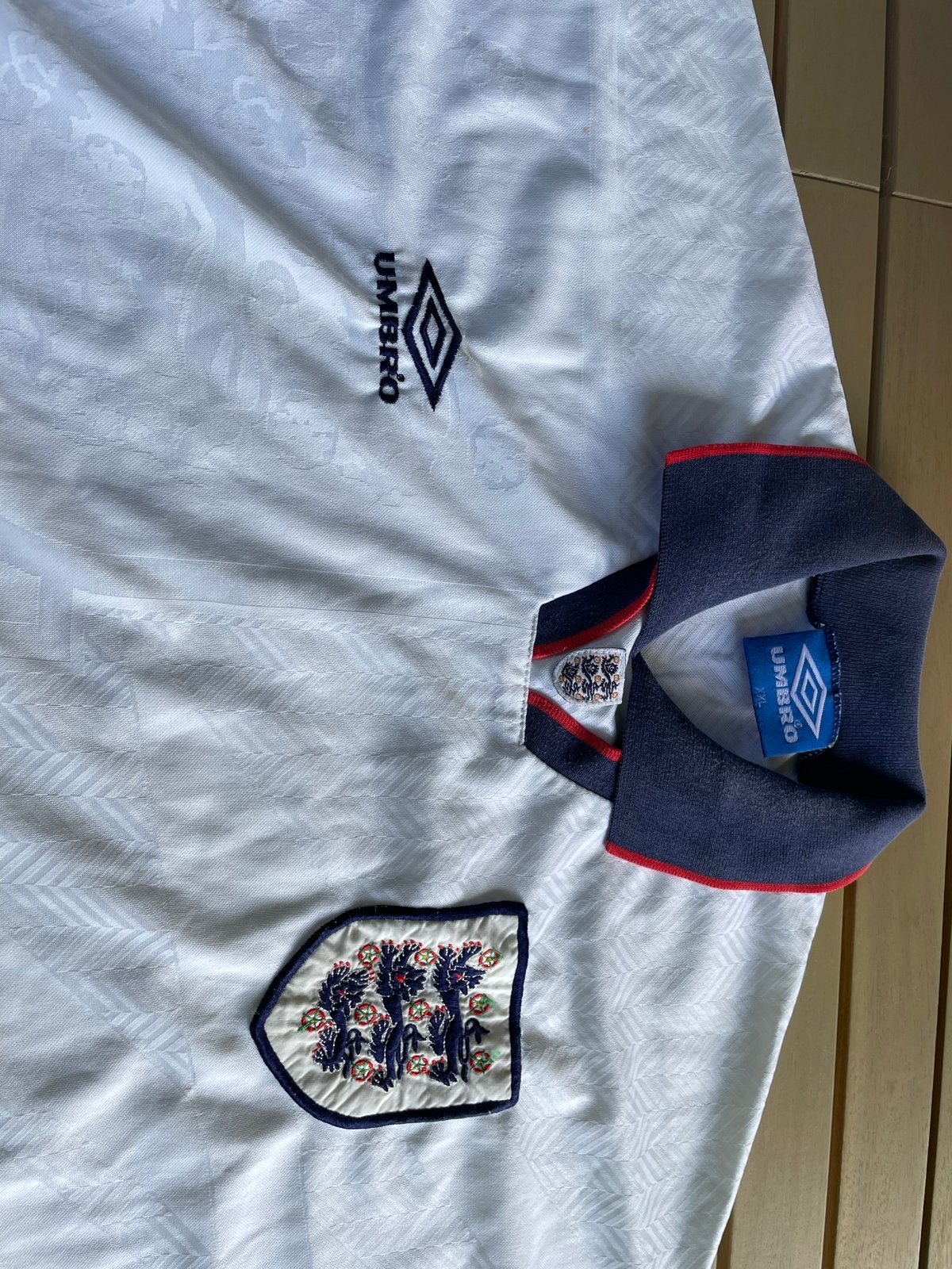 Vintage Umbro Engeland Voetbalshirt, Wit, Maat 56/58 (XL), Ophalen of Verzenden, Zo goed als nieuw