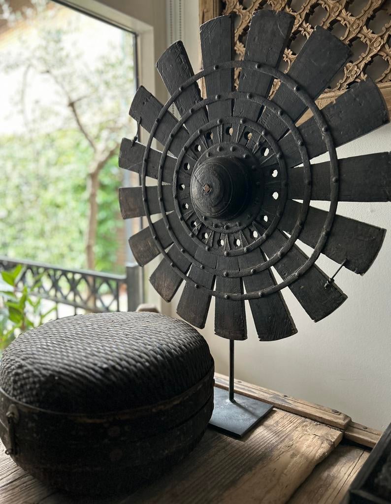 Oud houten ornamemt India Oosters sober sleets imperfect, Ophalen of Verzenden