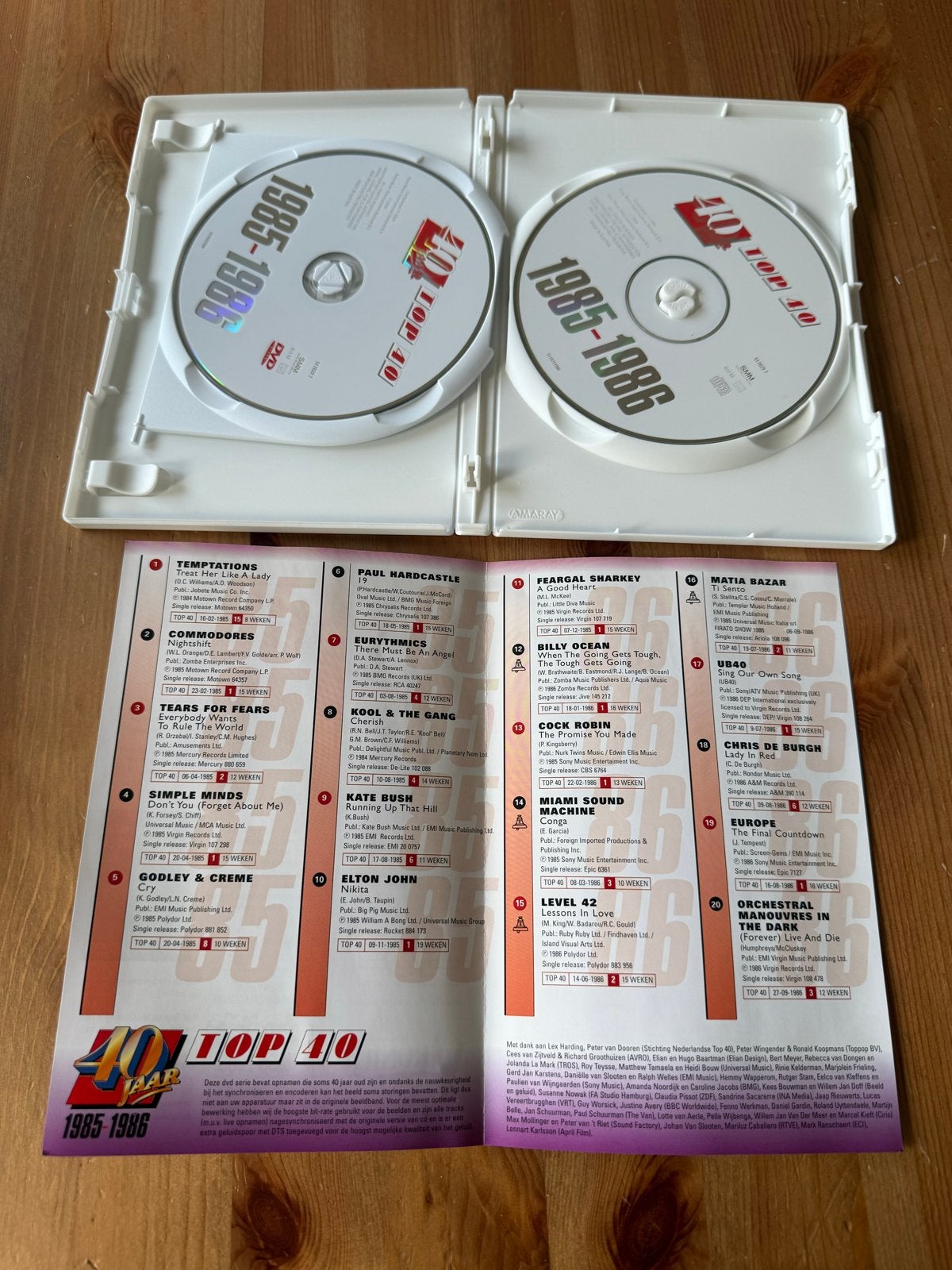 Top 40 Jaar 1985 -1986 DVD & CD - Diverse Artiesten, Verzenden, Zo goed als nieuw, Inclusief boekje