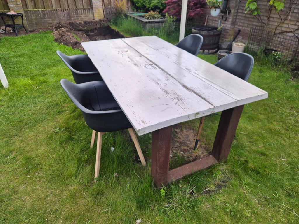 Tuintafel (opknapper), Ophalen, Gebruikt, Rechthoekig, Hout