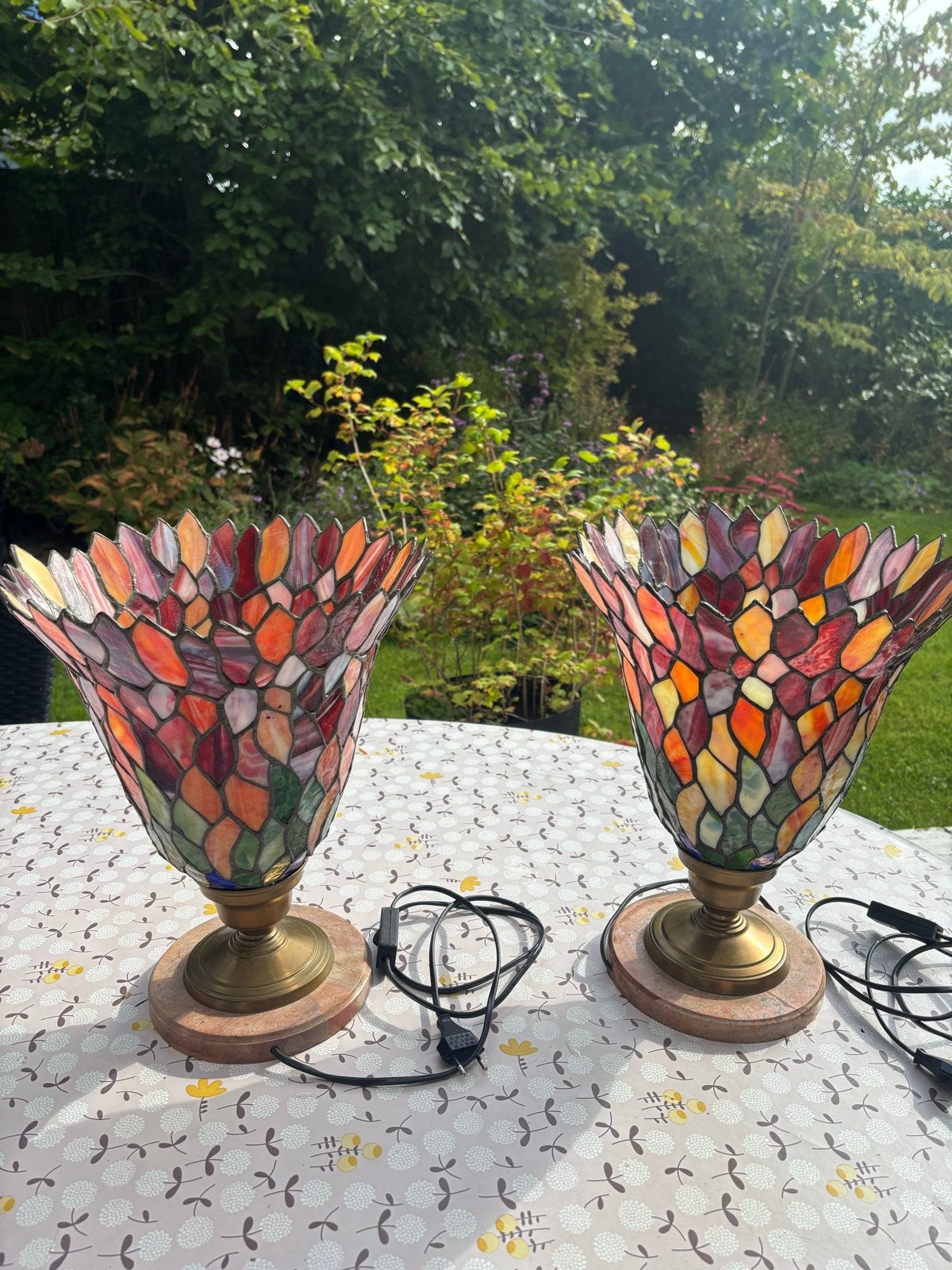 Set van 2 Tiffany-stijl tafellampen, Ophalen of Verzenden
