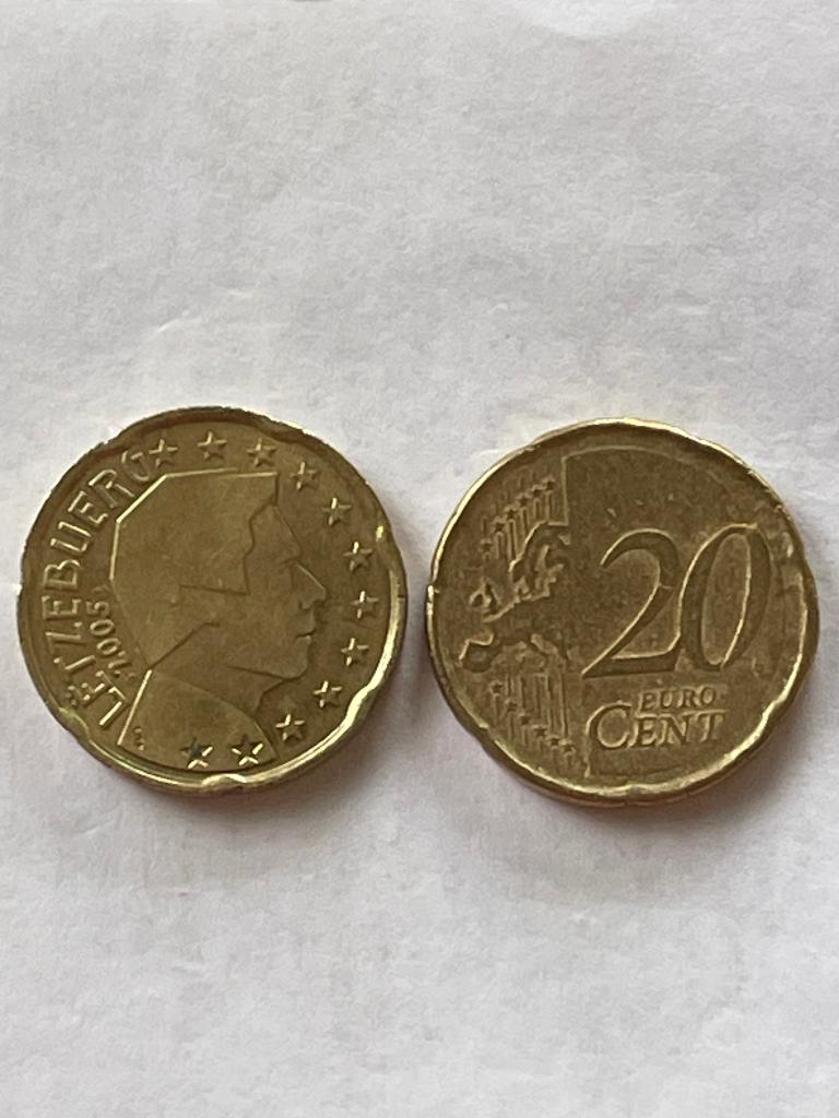 Luxemburg 20 cent 2005., Ophalen of Verzenden, Luxemburg, 20 cent, Losse munt