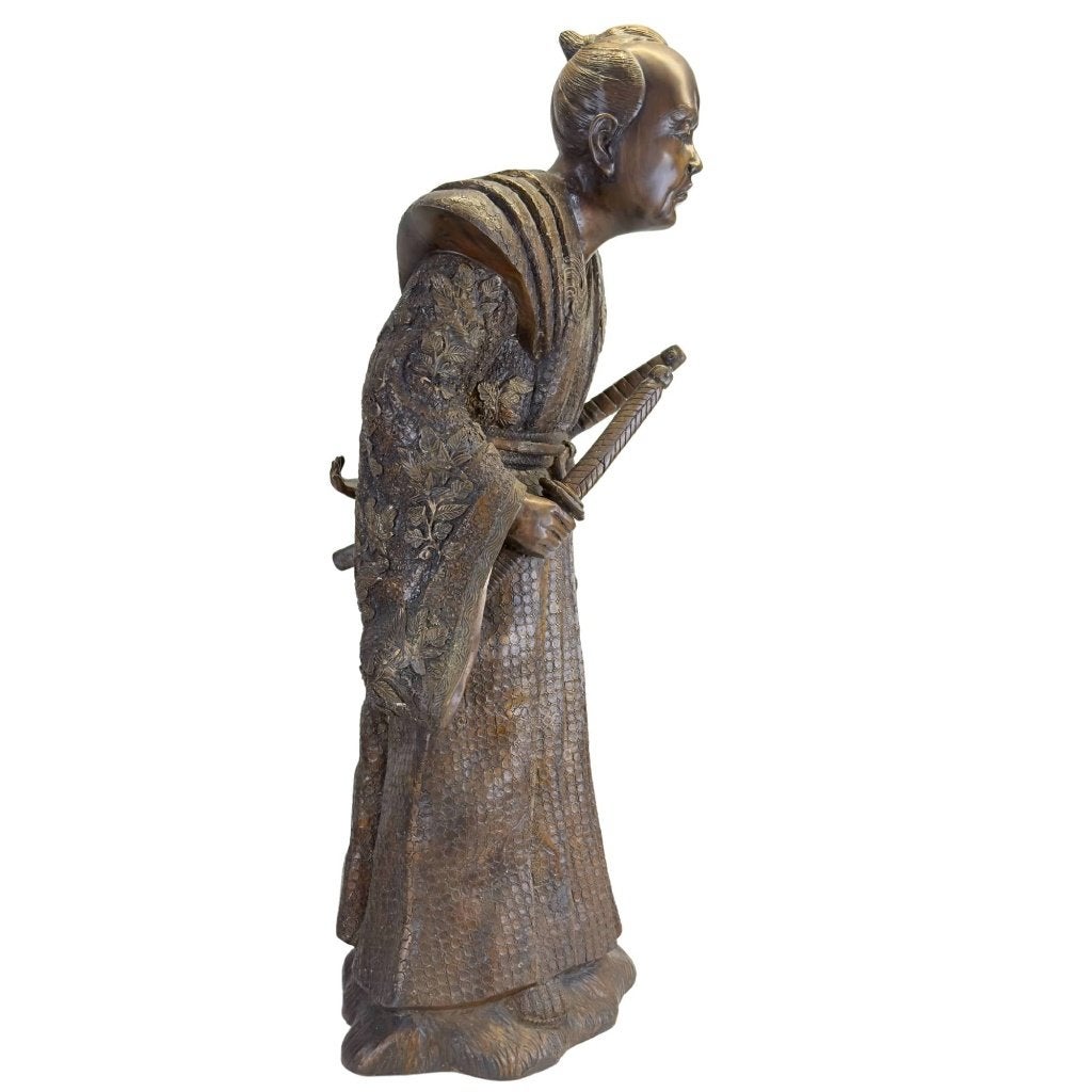 Samurai – Japans bronzen beeld – 92 cm, Antiek en Kunst, Japan, Ophalen of Verzenden, Beeld, Brons