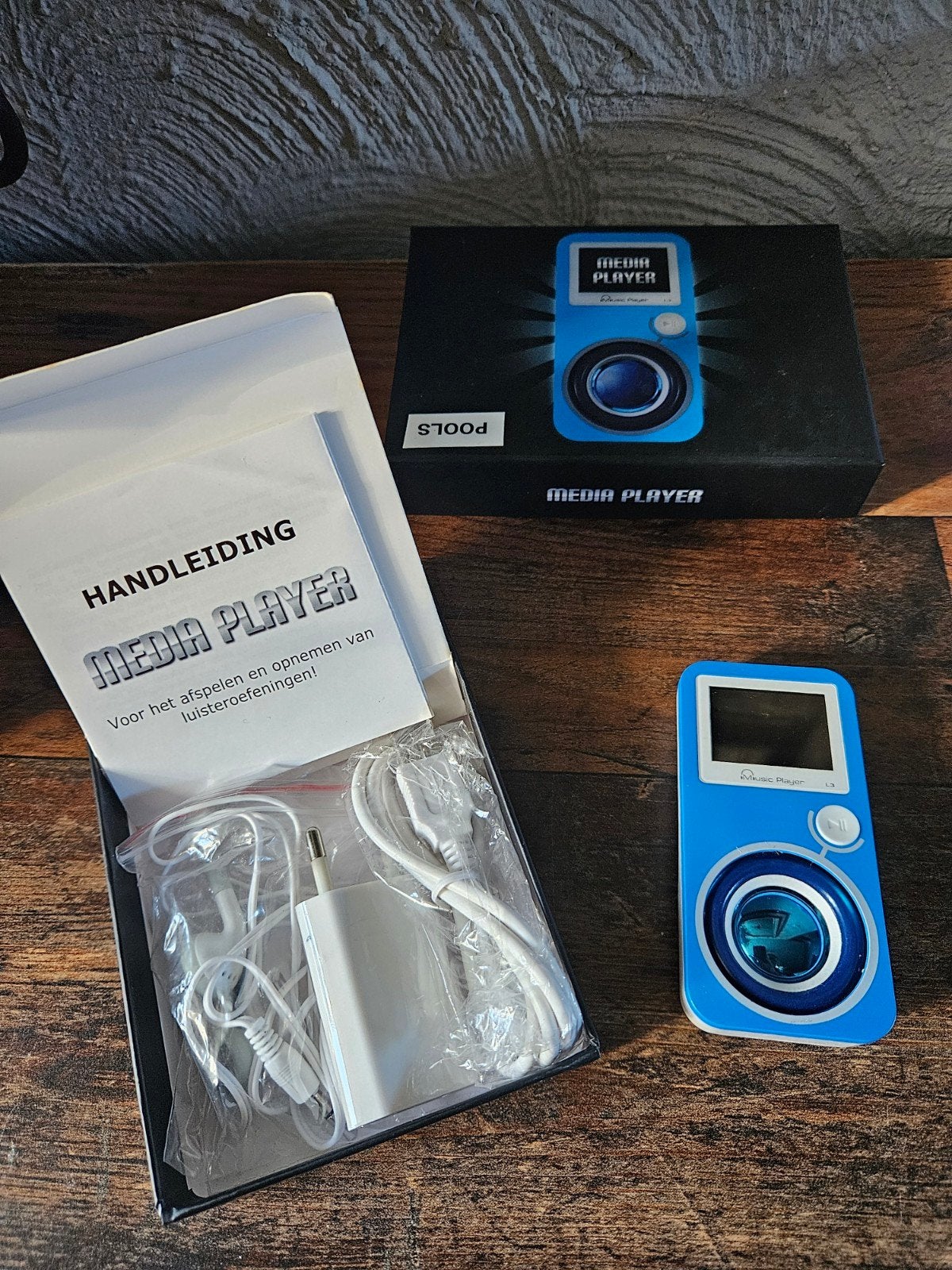 Draagbare Media Speler - Blauw met Handleiding en Accessoire, Ophalen of Verzenden, Nieuw, Zonder harde schijf